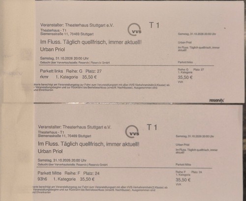 Urban priol tickets stutgart - urban,